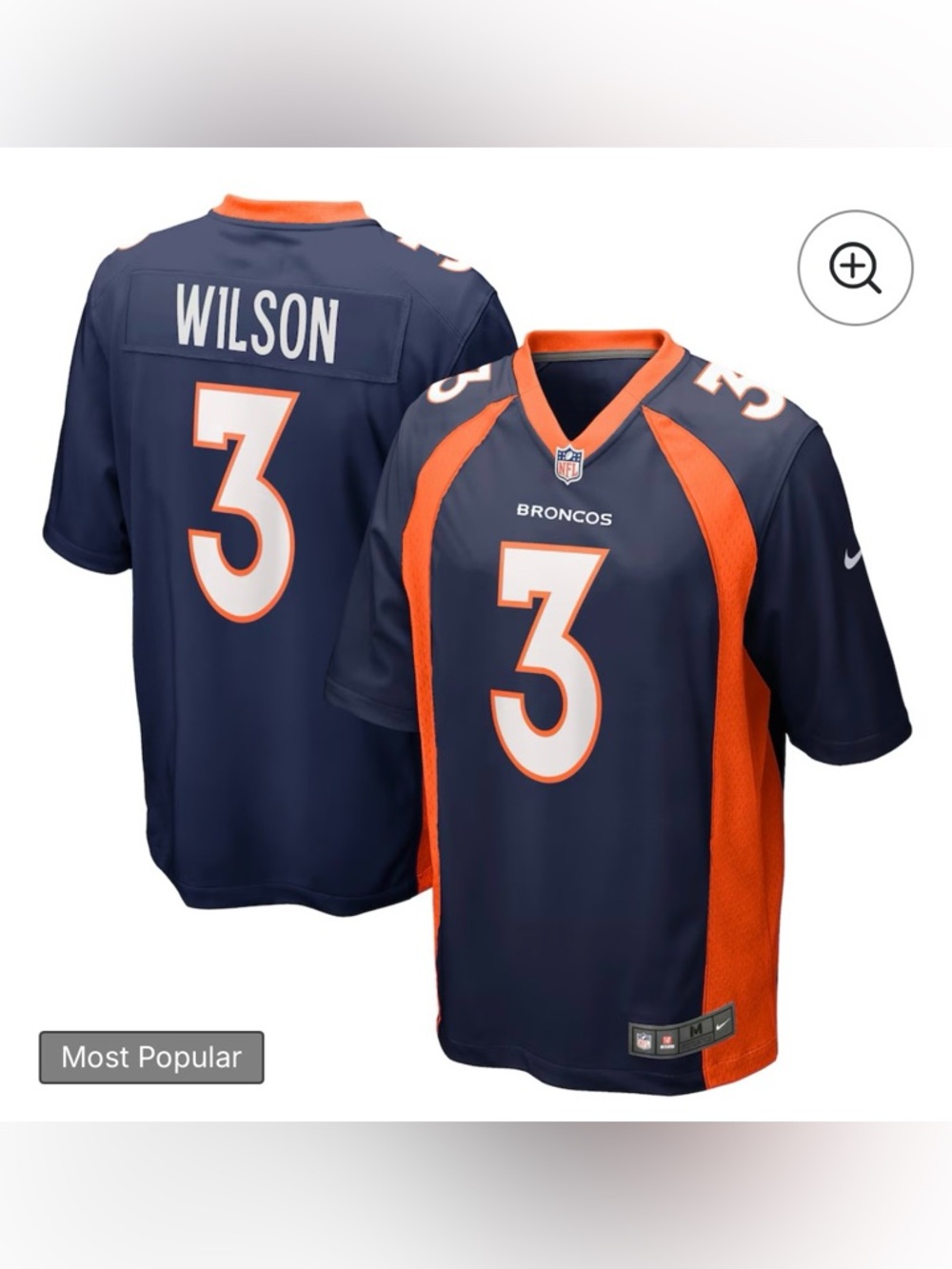 NWT - Russell Wilson Denver Broncos Nike Alternate Game Jersey - Navy